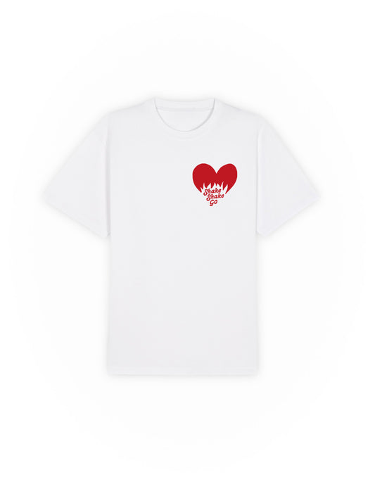 White T shirt heart